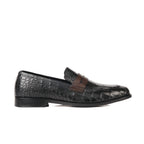 Croco Penny Leather Black