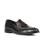 Croco Penny Leather Black