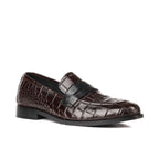 Croco Penny Leather Brown