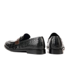 Croco Penny Leather Black