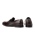 Croco Penny Leather Brown