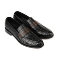 Croco Penny Leather Black