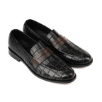 Croco Penny Leather Black