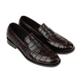 Croco Penny Leather Brown