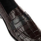 Croco Penny Leather Brown